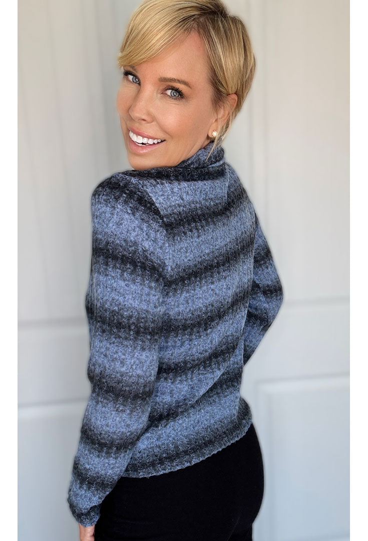 Horizon Stripe Turtleneck - Fortunate