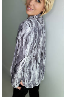 Casual Collar V-Neck Blouse - Waterfall