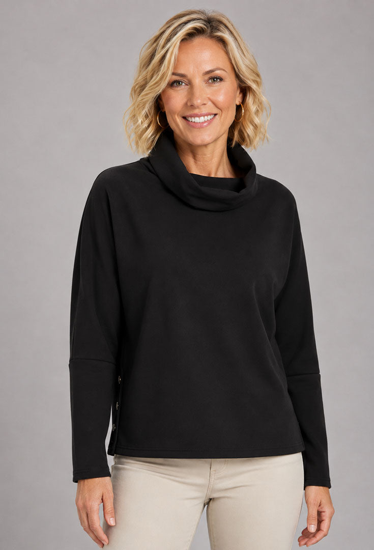 Back Button Turtleneck - Lure