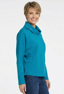 Back Button Turtleneck - Teal