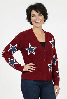 Star Button Down Cardigan - Pinwheel