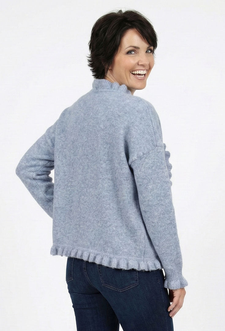 Ruffled Edge Cardigan - Comet
