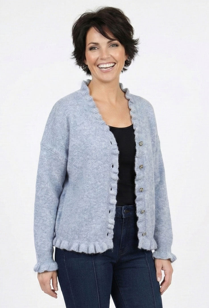 Ruffled Edge Cardigan - Comet