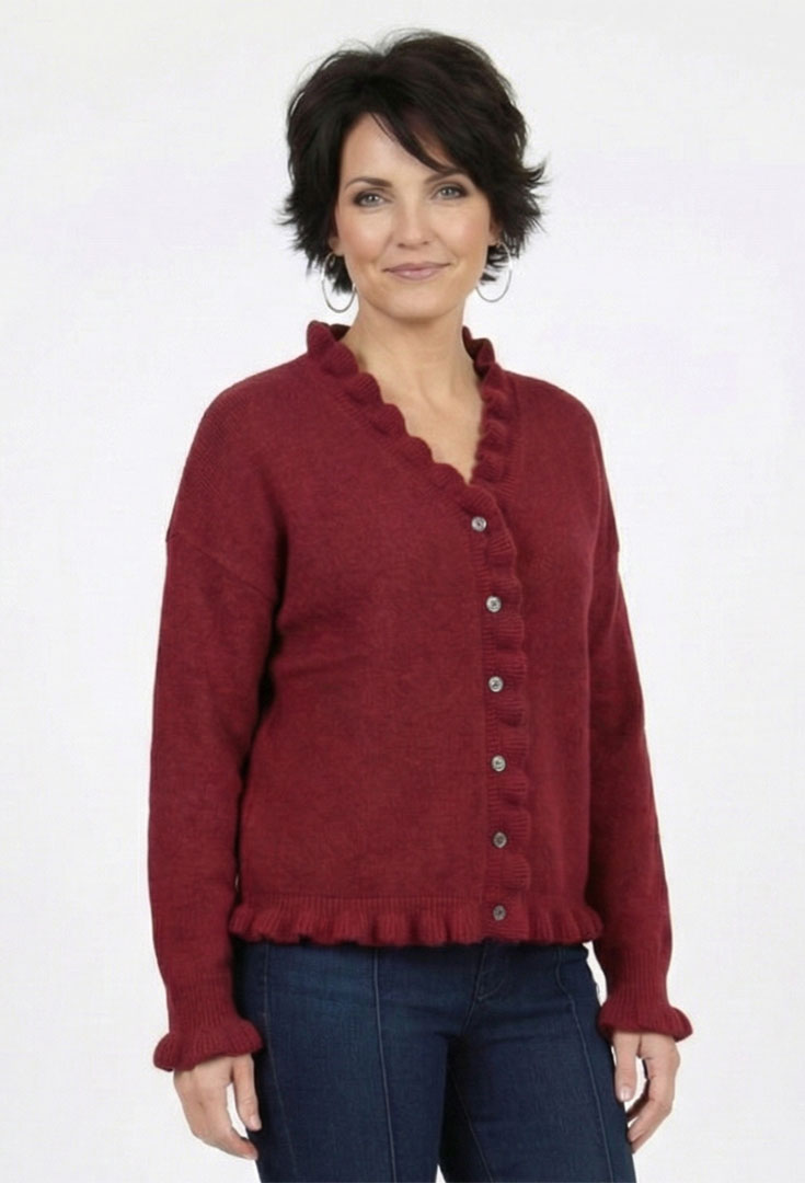 Ruffled Edge Cardigan - Decor