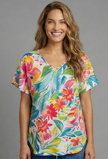 V Neck Structured Tee - Solace