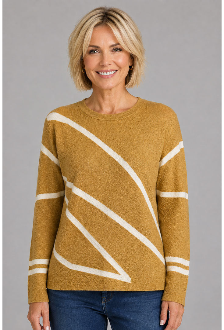 Contemporary Sweater Top - Mustard