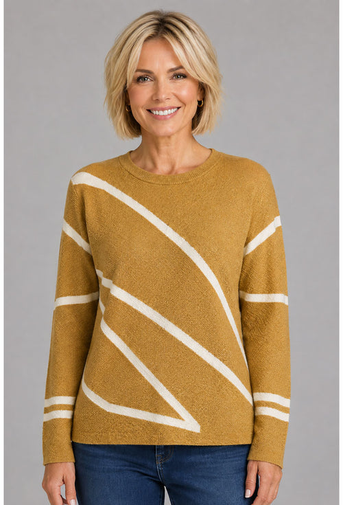 Contemporary Sweater Top - Mustard