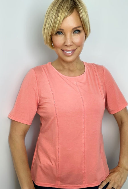 Crinkle Cut V Neck Top - Spirit