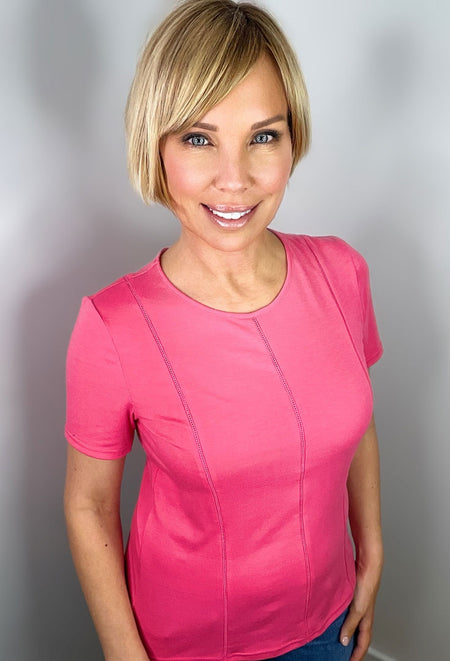 Crinkle Cut V Neck Top - Spirit