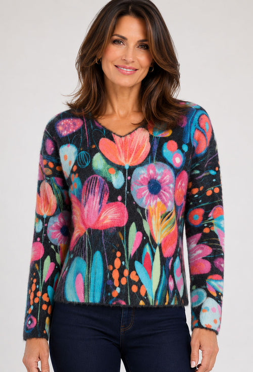 The Razzle V Sweater - Eclectic