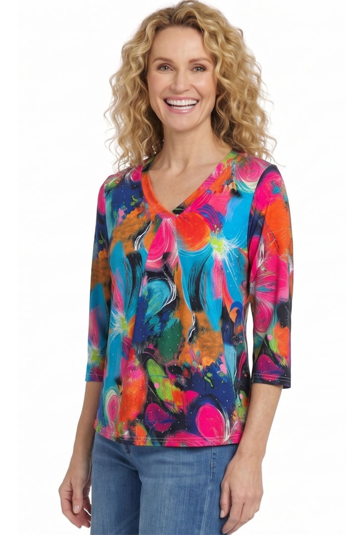Happy V Neck Top - Genie