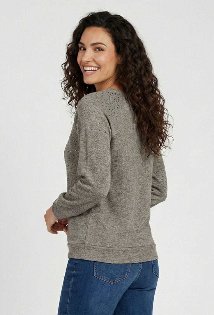 Shimmer Pullover Top - Agave