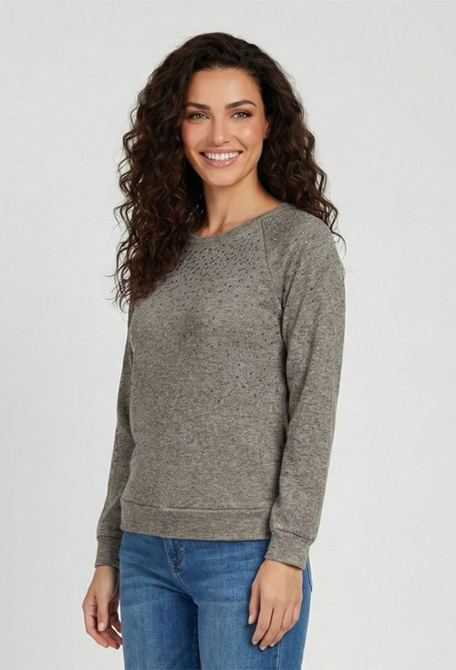 Shimmer Pullover Top - Agave