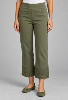 Cropped Crocchet Edge Pant - Conduct
