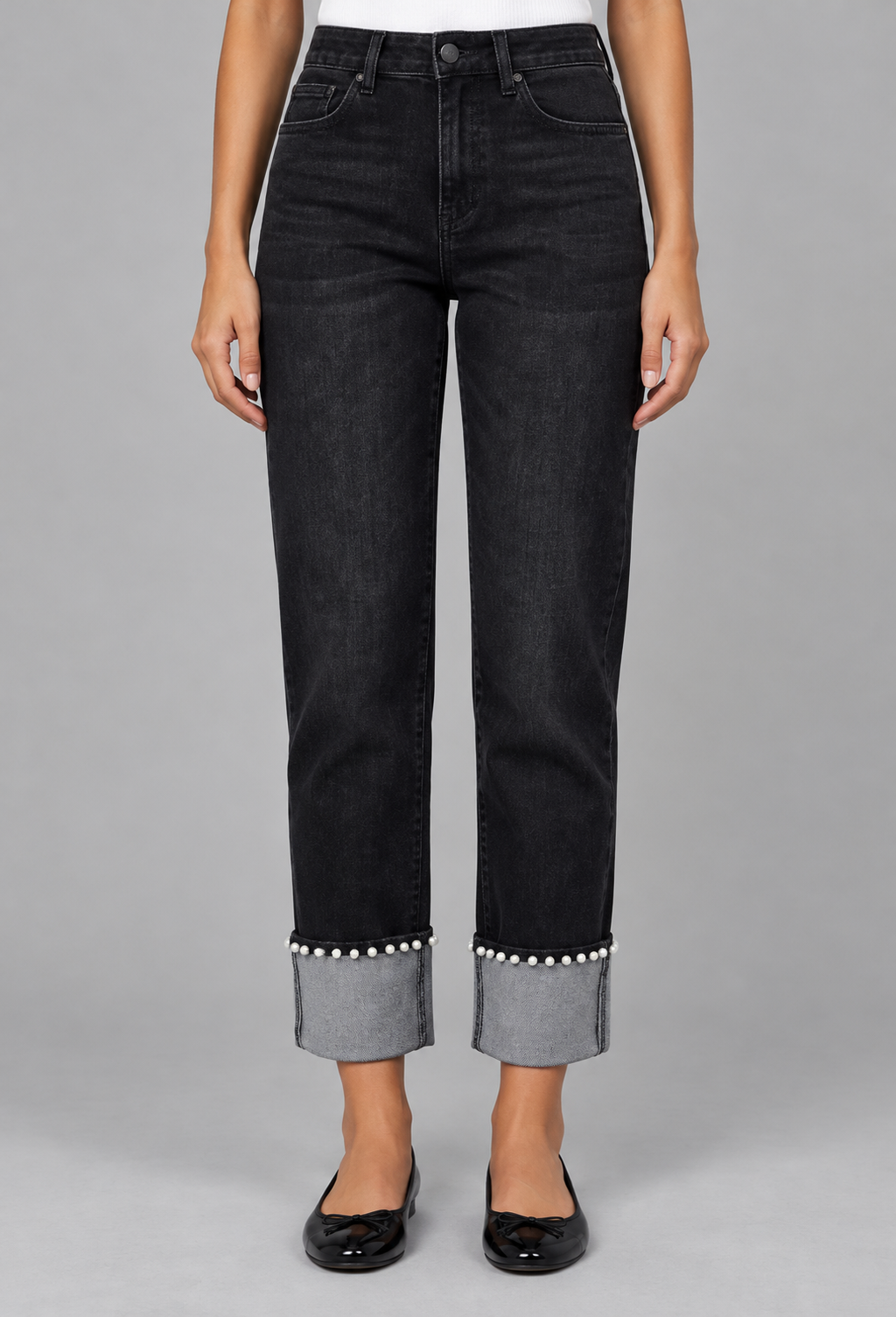 Pearly Girl Cuff Jeans - Idolize