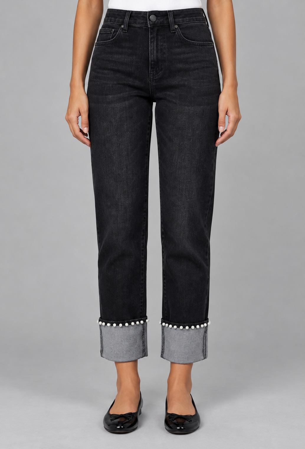 Pearly Girl Cuff Jeans - Idolize