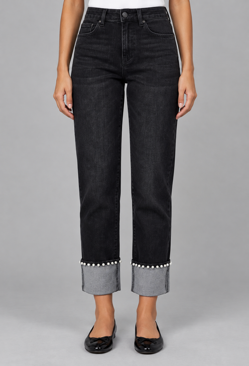 Pearly Girl Cuff Jeans - Idolize