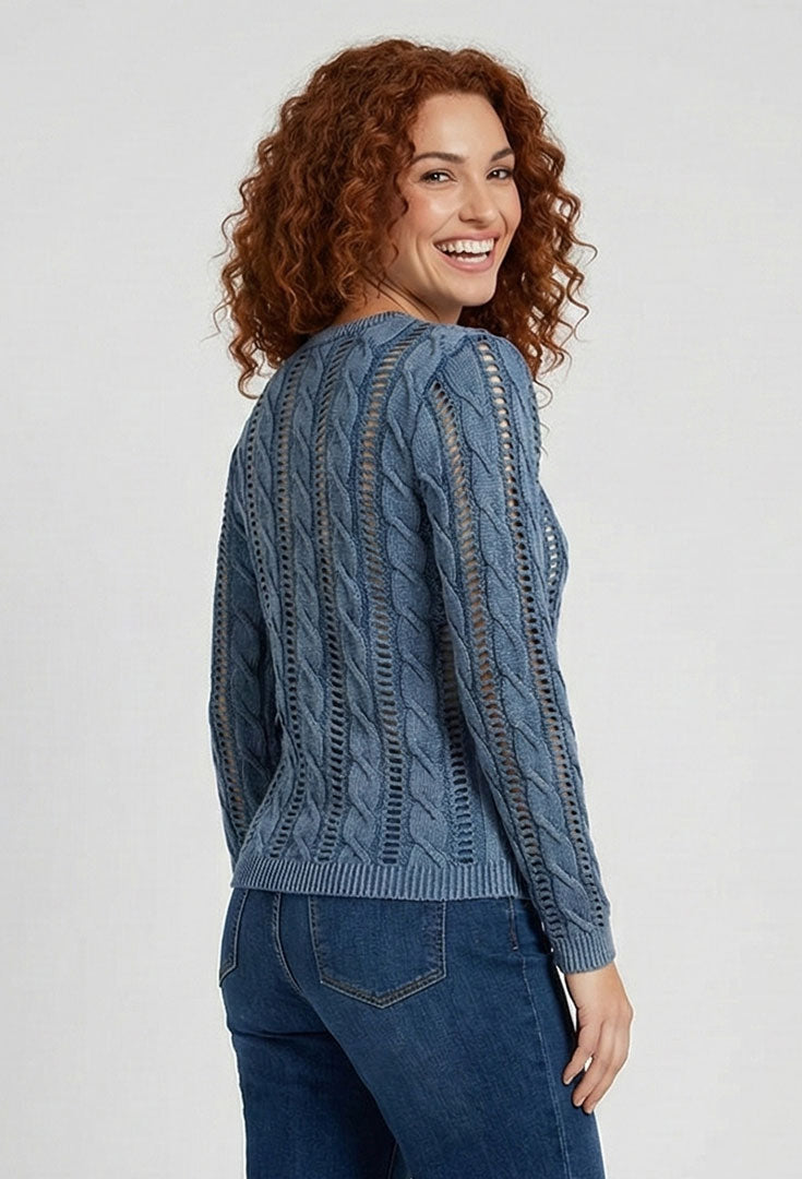 Cotton Cable Knit Sweater - Relish