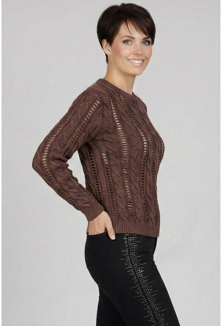 Cotton Cable Knit Sweater - Utility
