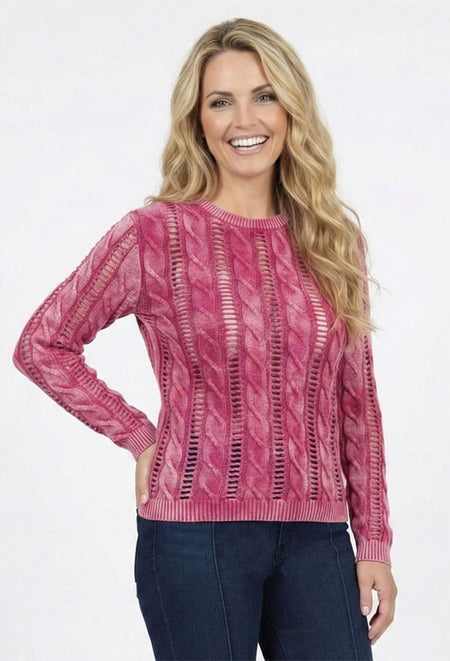 Cotton Cable Knit Sweater - Utility