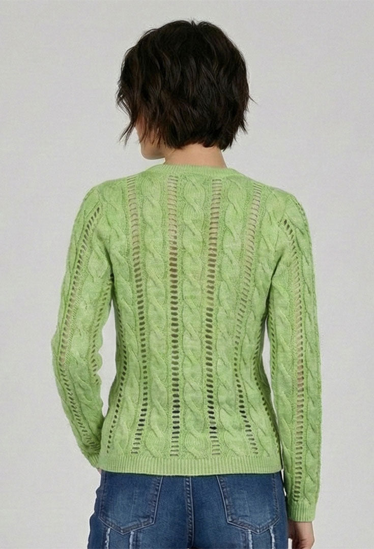 Cotton Cable Knit Sweater - Utility