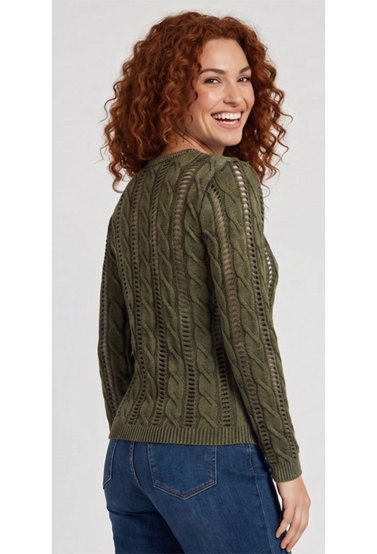 Cotton Cable Knit Sweater - Visit