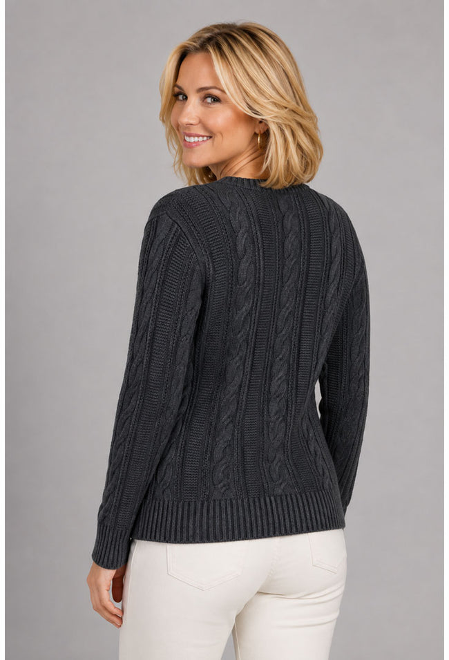 Cotton Cable Pullover Sweater - Jaunt