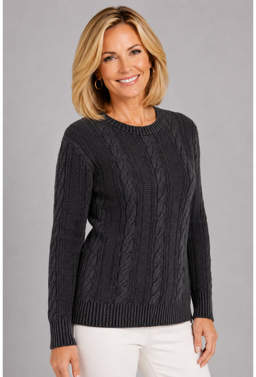 Cotton Cable Pullover Sweater - Jaunt