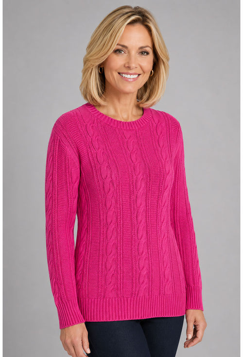 Cotton Cable Pullover Sweater - Metro