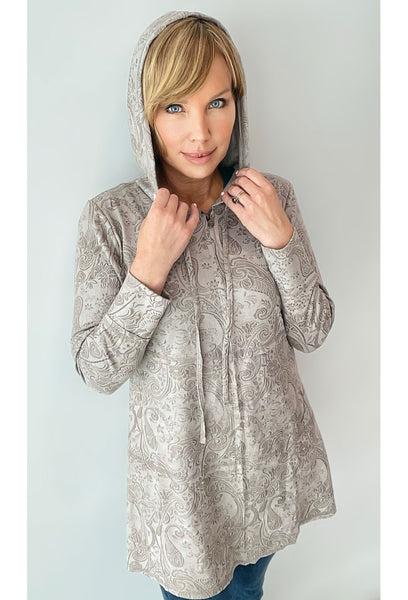 Sueded Zip Up Tunic - Essential