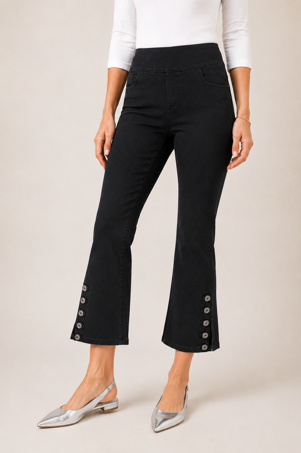 Button Crush Crop Pant - Night Flight
