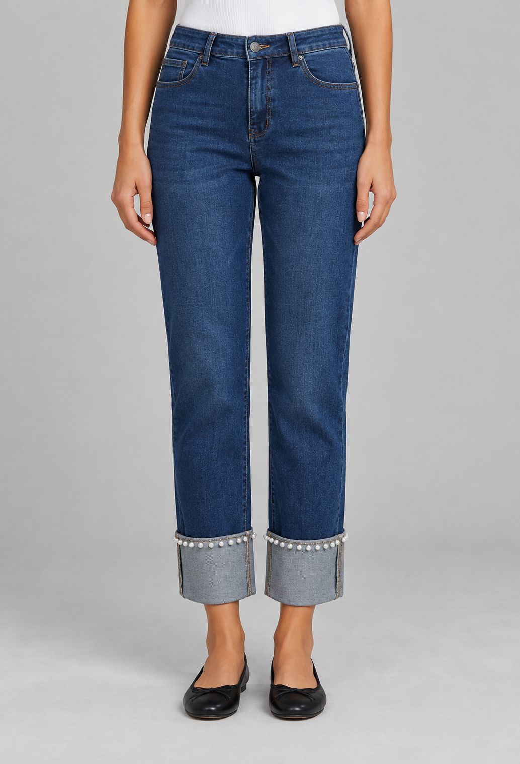 Pearly Girl Cuff Jeans - Plentiful