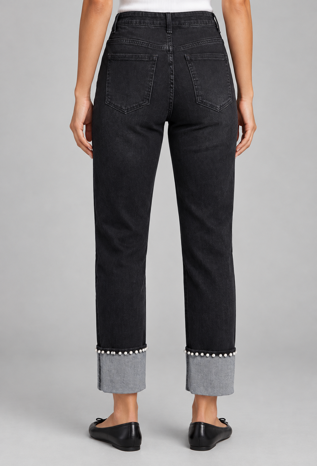 Pearly Girl Cuff Jeans - Idolize