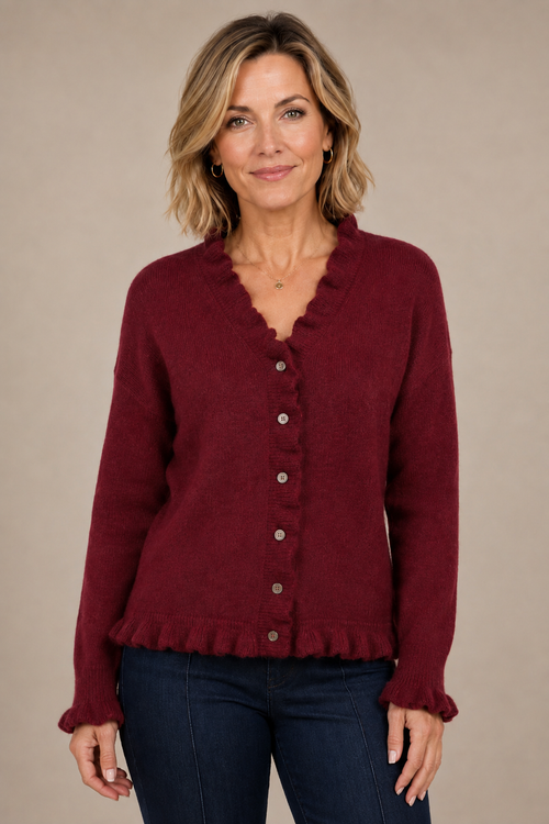 Ruffled Edge Cardigan - Decor