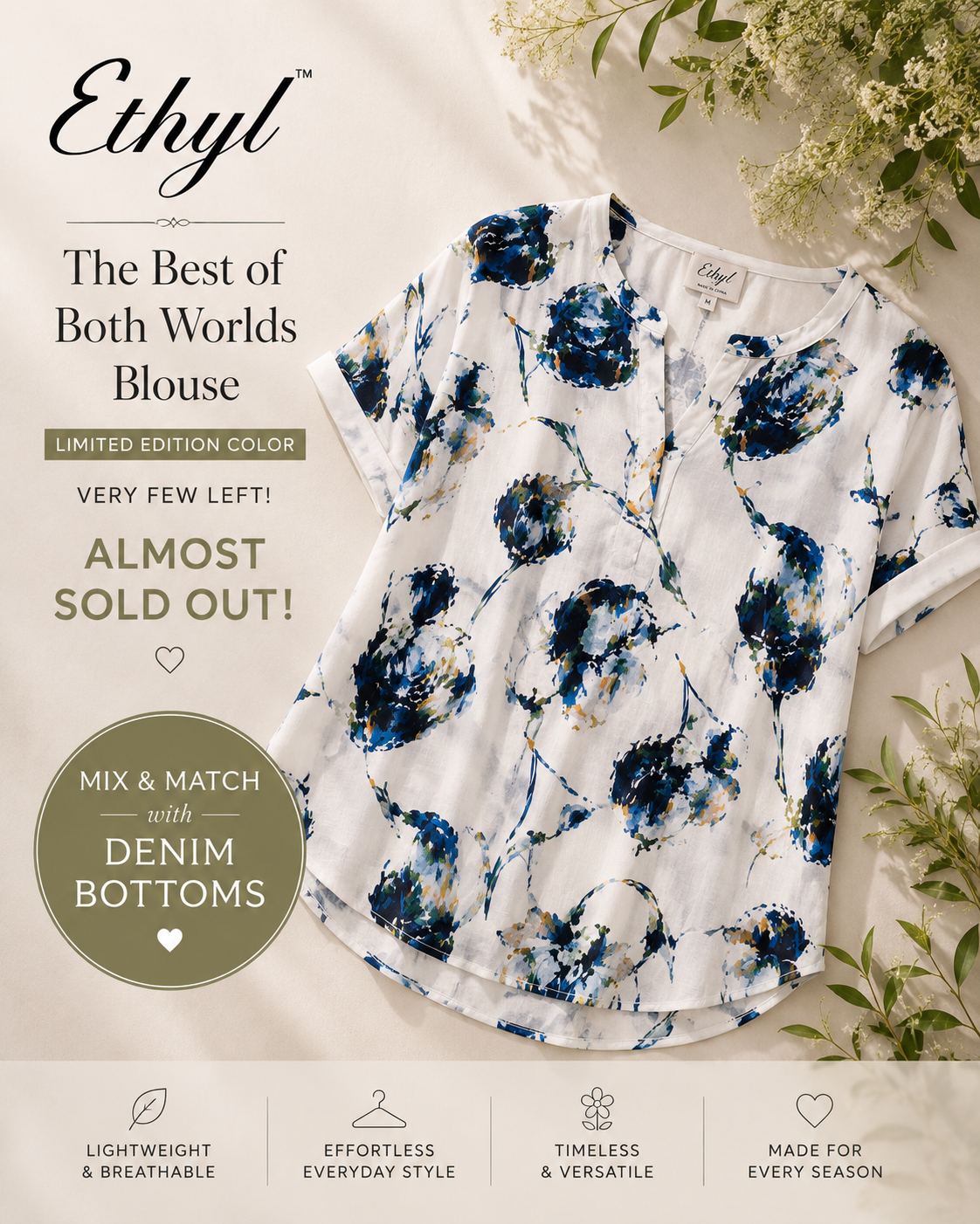Best Of Both Worlds Blouse - Sovereign