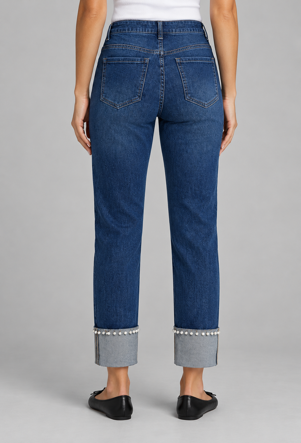 Pearly Girl Cuff Jeans - Plentiful