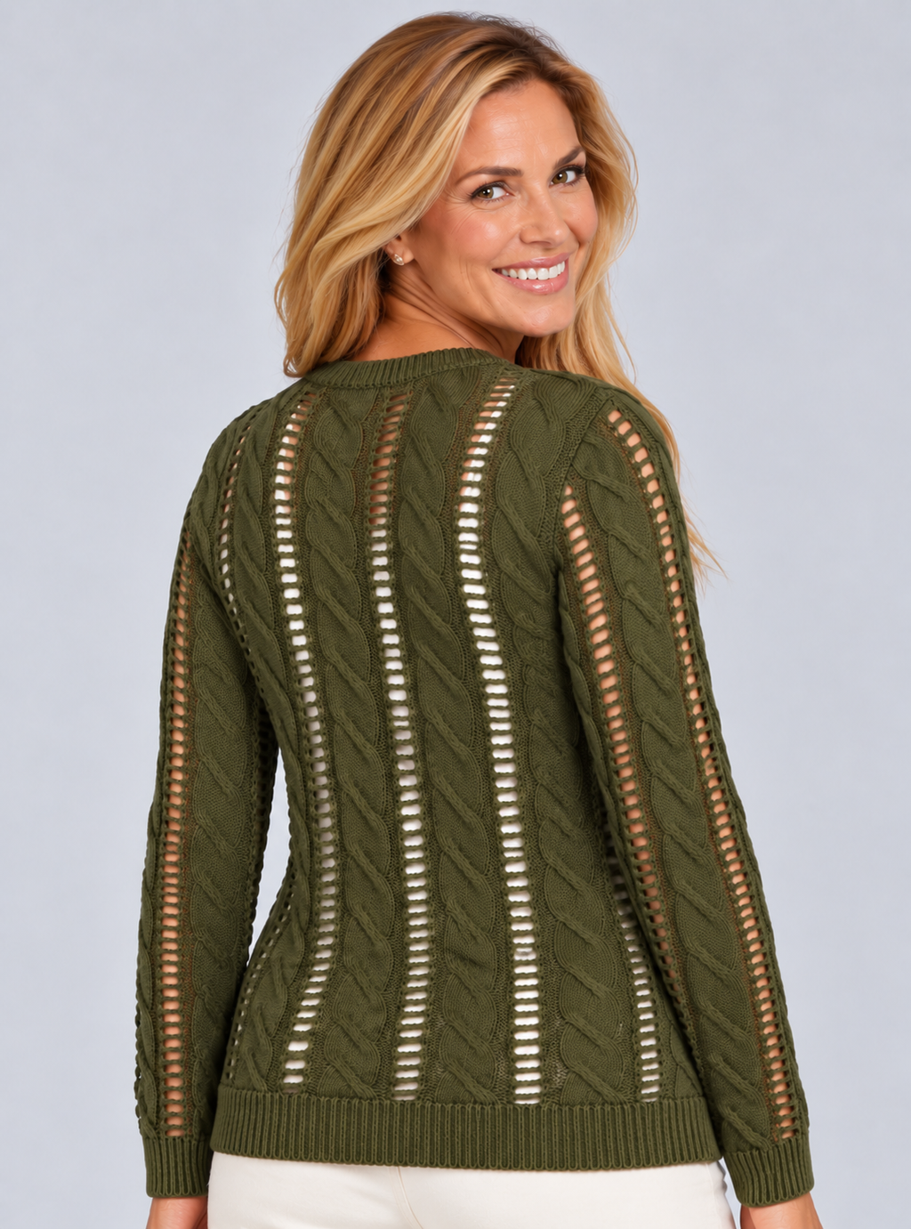 Cotton Cable Knit Sweater - Visit