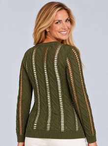 Cotton Cable Knit Sweater - Visit