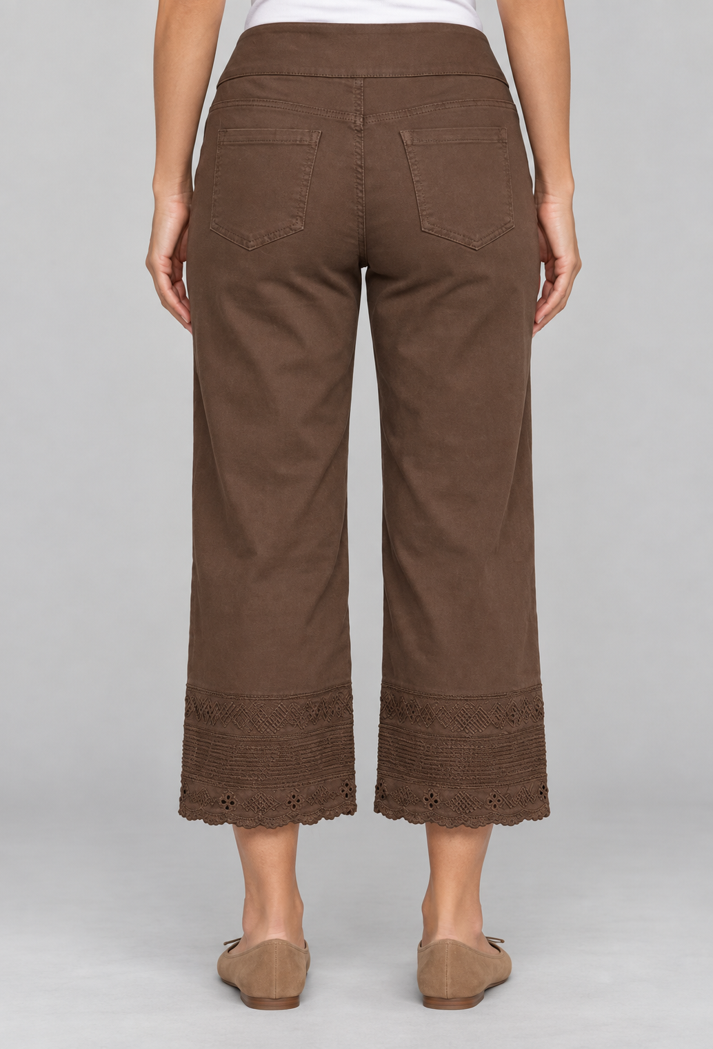 Cropped Crocchet Edge Pant - Aware