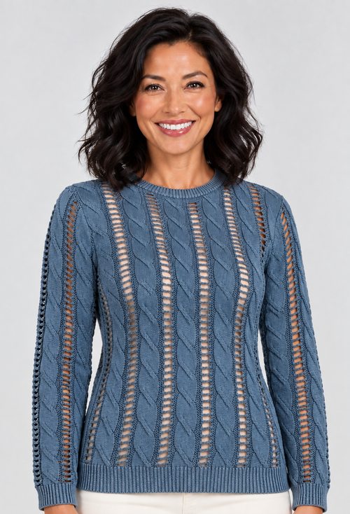 Cotton Cable Knit Sweater - Relish