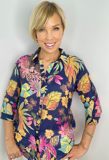 Buttoned Ease Blouse - Thrive