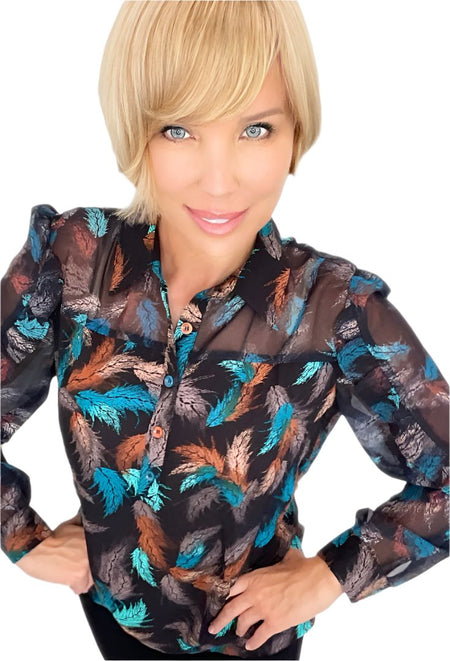 Retro Sheer Elegance Blouse - Sight