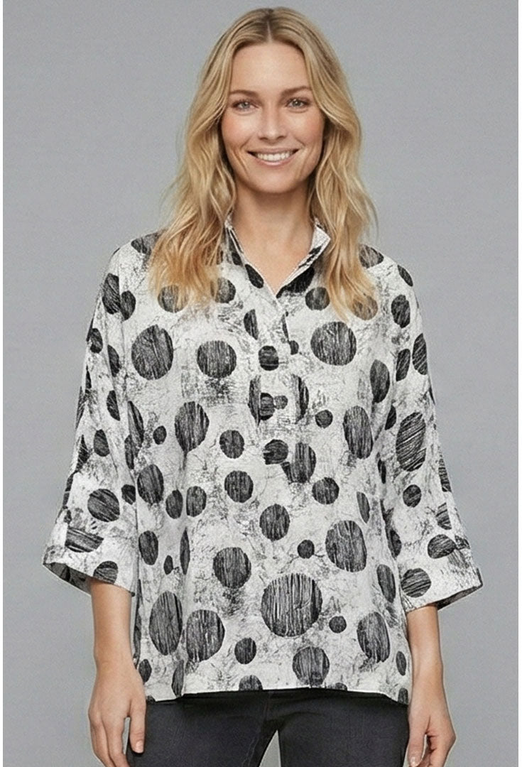 Square Cut Chic Blouse - Popsicle