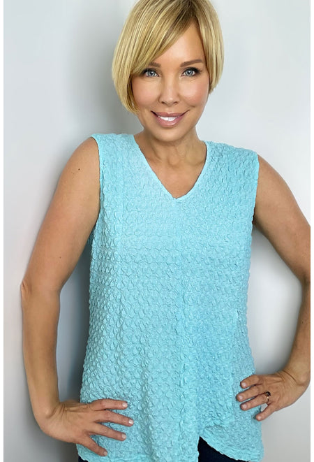 Crinkle Cut V Neck Top - Spirit