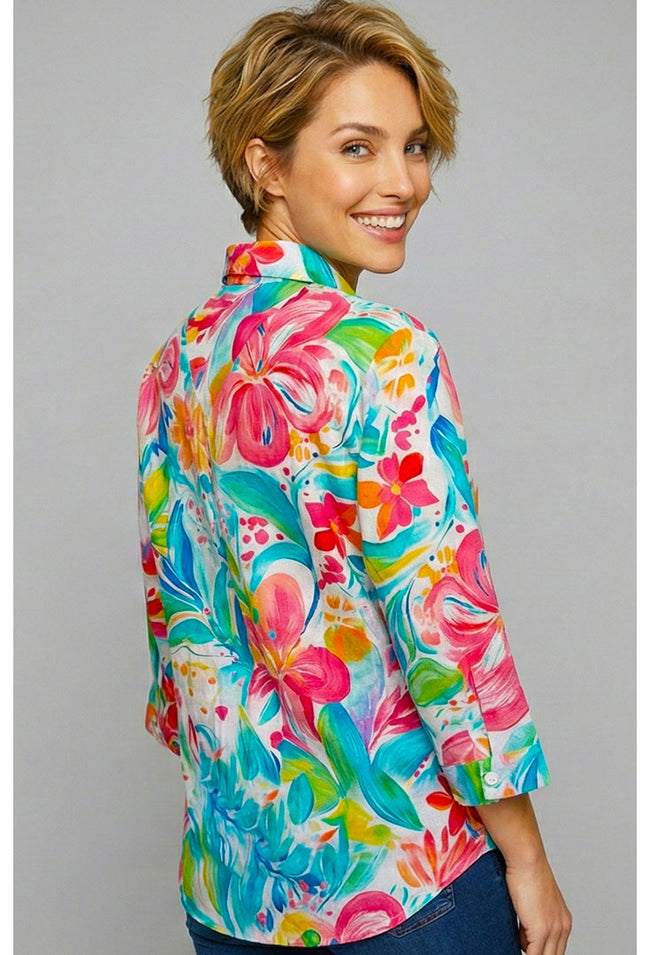 Casual Collar V-Neck Blouse - Funfair
