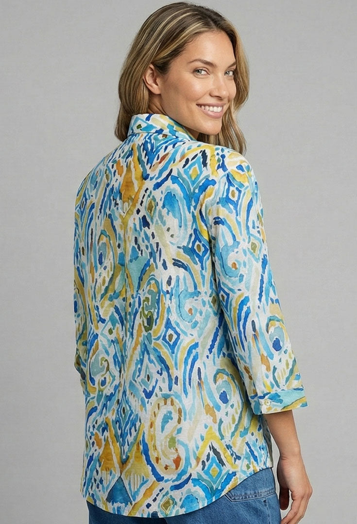 Casual Collar V-Neck Blouse - Affluence