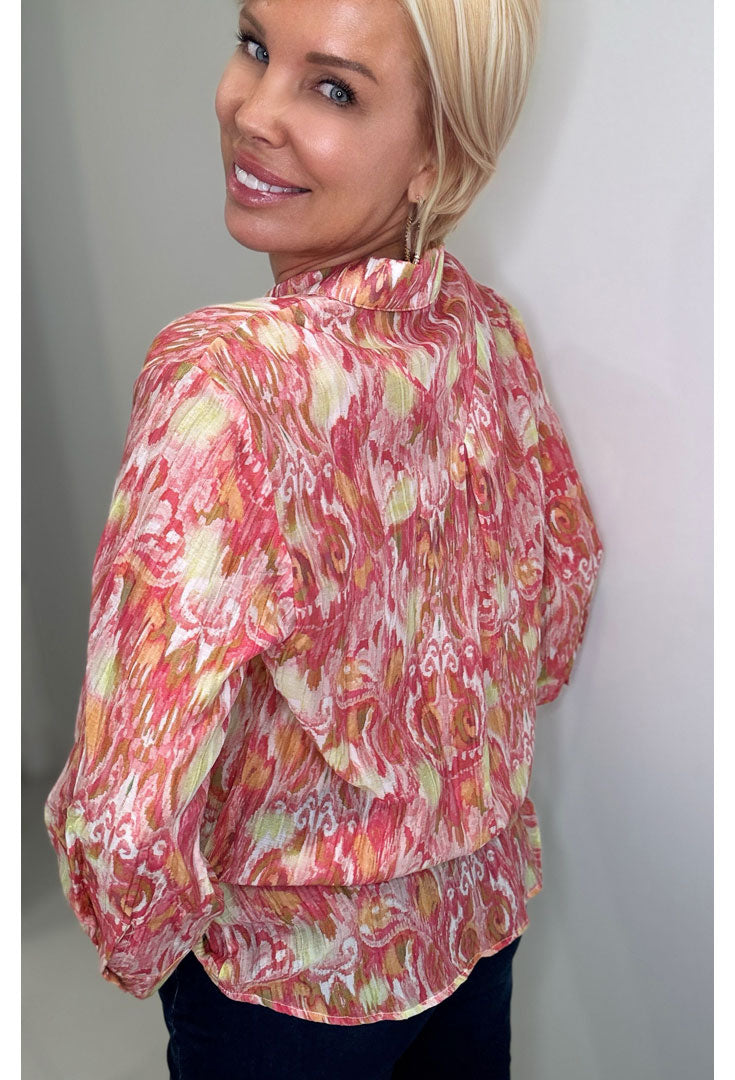 Casual Collar V-Neck Blouse - Floriatic