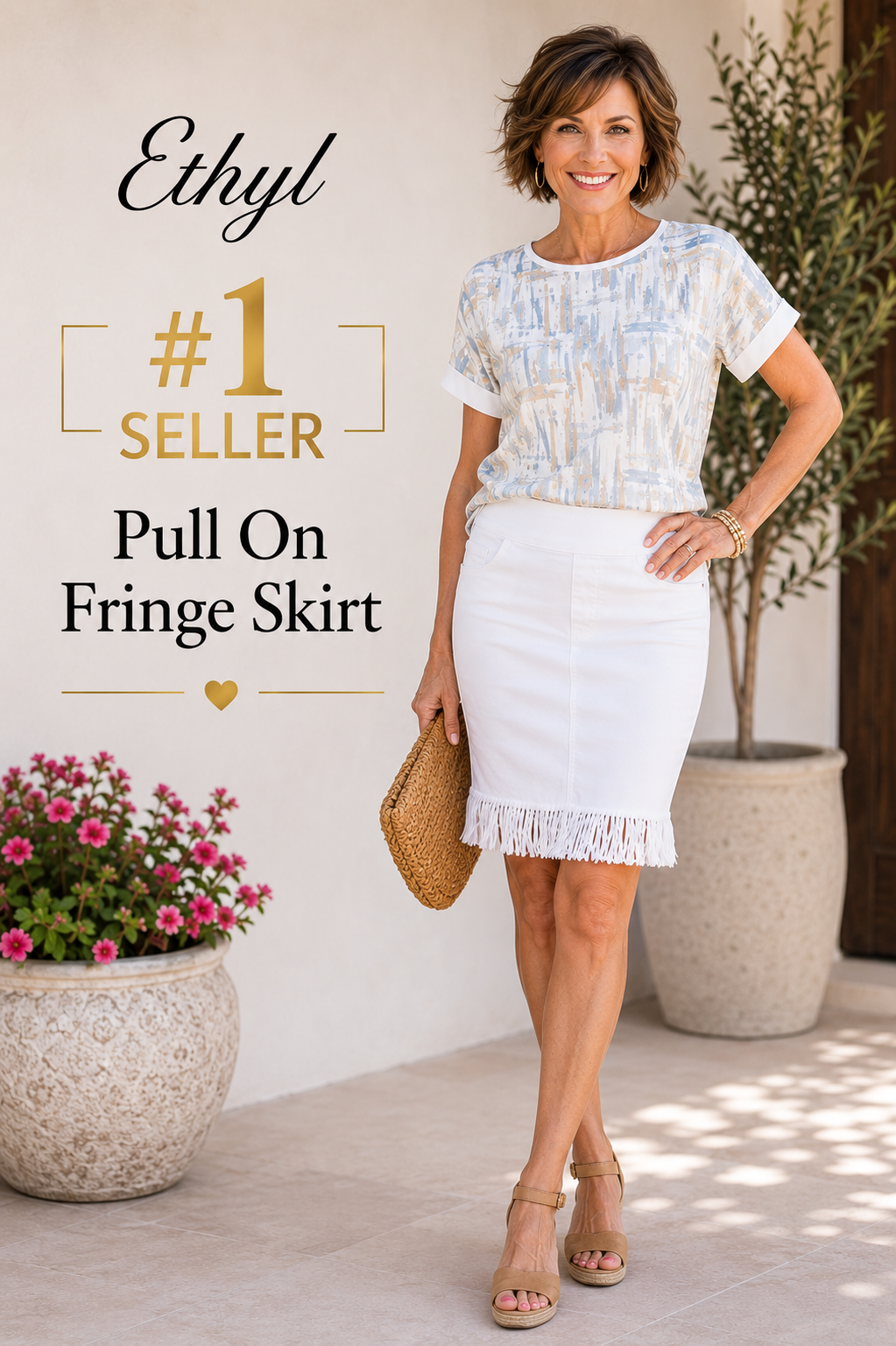 Pull On Fringe Skirt - Hava