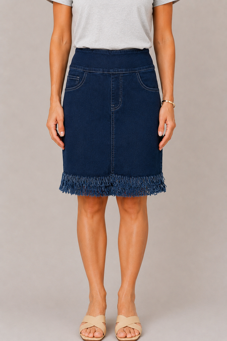 Pull On Fringe Skirt - Precious