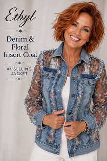 Denim & Floral Insert Coat - Virtue
